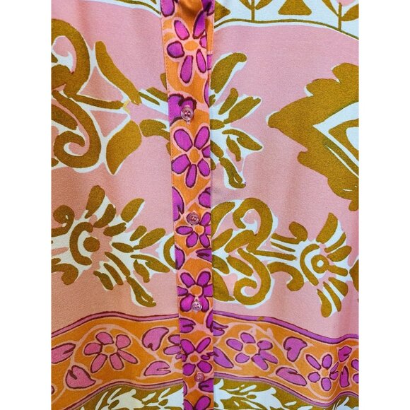 Alex Marie Wren Banded Collar Dress Size 14 Long Sleeves A-Line Button Front - Picture 6 of 12